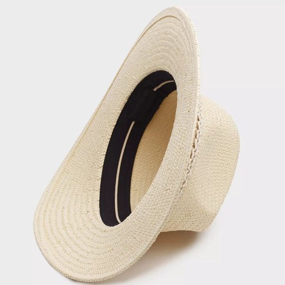NWT Rag & Bone Packable Net Band Fedora Straw Hat Size M Retail $225 main image 12